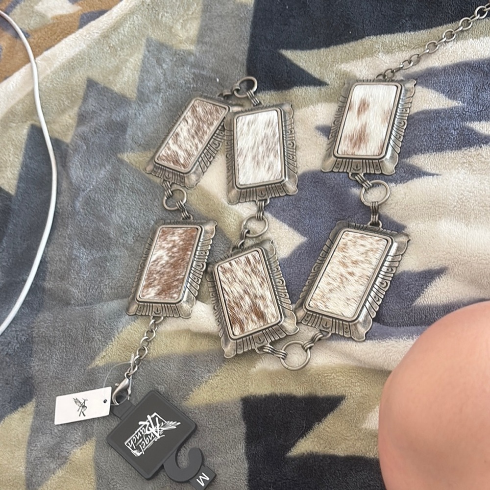 Silver and Brown Western Belt